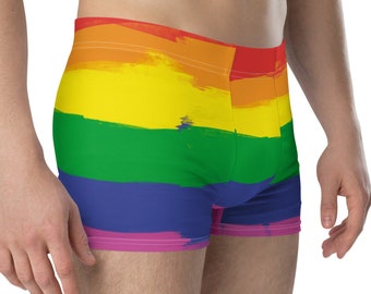 Men's Boxer Briefs, Rainbow Boxer Briefs, LGBTQI+ Underwear, Colorful Undies, Underwear for Him, Pride Month Boxer Briefs, Boxer Briefs