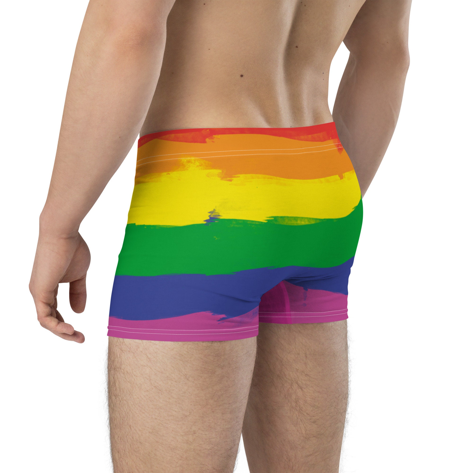Men's Boxer Briefs, Rainbow Boxer Briefs, LGBTQI Underwear, Colorful ...