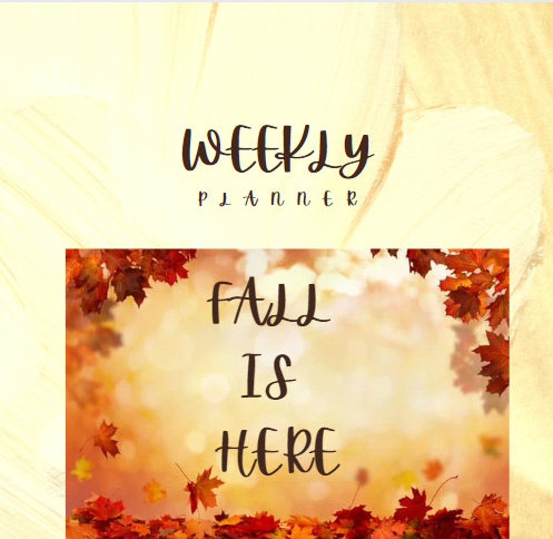 Fall Leaf Themed Weekly Planner - Etsy