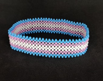 Transgender Pride Beaded Bracelet