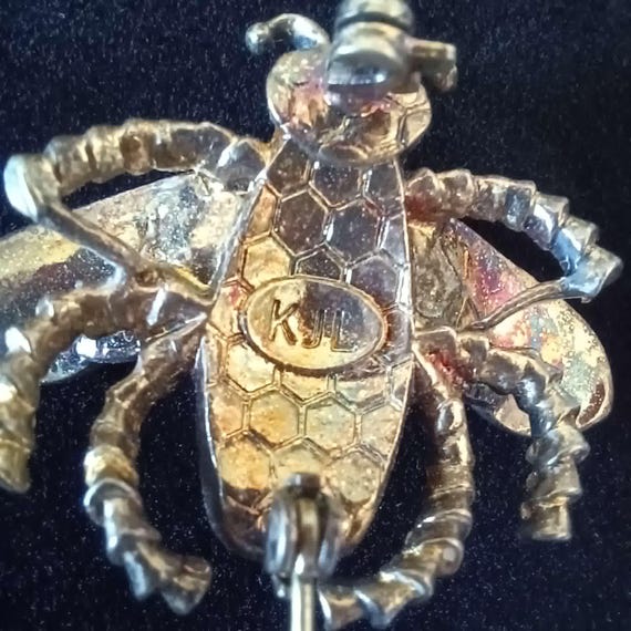 VTG Signed KJL Kenneth Jay Lane Rhinestone Bumble… - image 6
