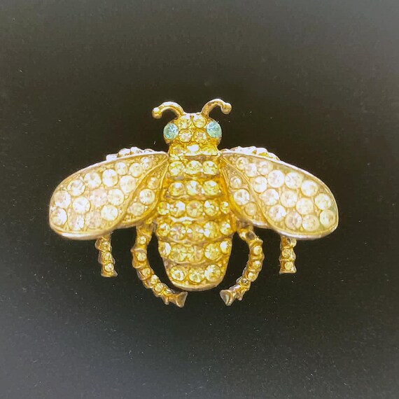 VTG Signed KJL Kenneth Jay Lane Rhinestone Bumble… - image 5