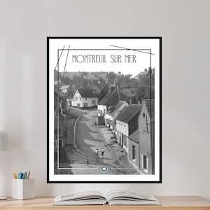 Retro-Plakat Montreuil Sur Mer in der unteren Straße