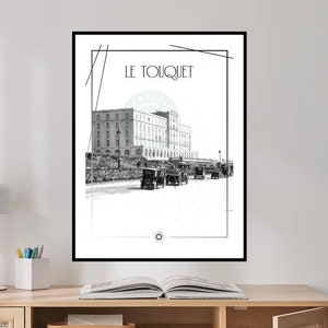Cartel retro LE TOUQUET paris plage hotel atlántico