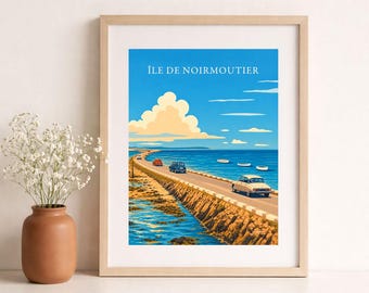Colorful Noirmoutier Island Poster – Wall Decor