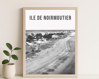 Retro Noirmoutier Island Poster – Black & White – Wall Decor
