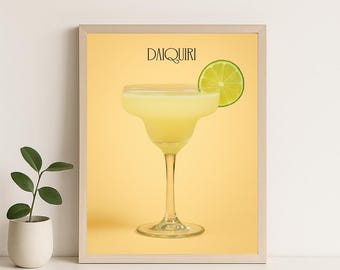 Daiquiri Cocktail Poster – Decorative Illustration for Kitchen or Bar – Poster