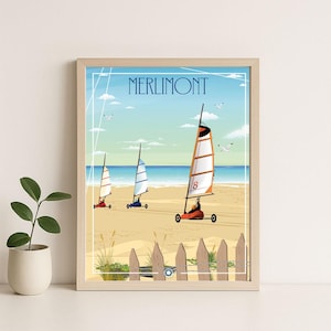 Merlimont sportposter, landzeilen, wanddecoratie