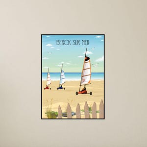 illustrated poster Berck-Sur-Mer Land yachts