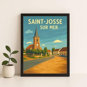 Plakat ścienny w stylu retro Saint Josse sur mer