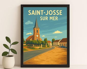 Saint Josse sur mer retro wall poster