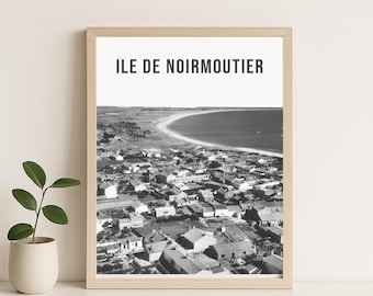 Retro Noirmoutier Island Poster – Black & White – Wall Decor