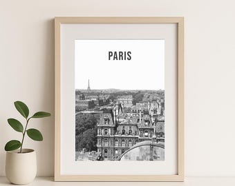 PARIS poster - Trocadero - retro - Black & white - Wall decor