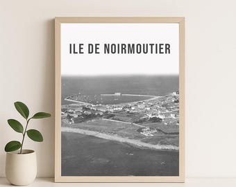 Retro Noirmoutier Island Poster – Black & White – Wall Decor