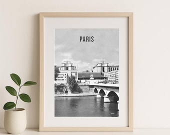 PARIS poster - Trocadero - retro - Black & white - Wall decor