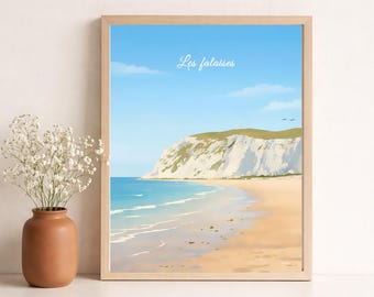 Seaside poster - cliffs - vacation - colorful