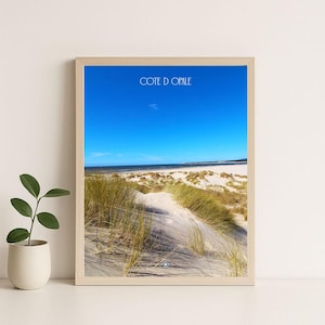 Affiche  cote d'opale la plage , déco murale