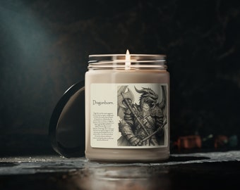 Vela de soja perfumada Dragonborn / D&D Race / 9oz / Fantasía / Juego de rol / Pathfinder / Regalo geek / Juegos de mesa / Meditación