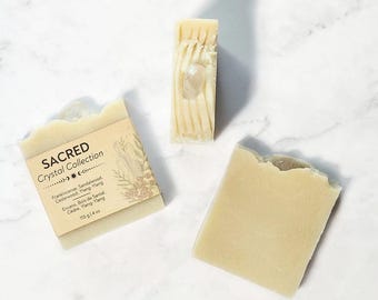 Sacred – Spiritual Connection Soap | Crystals, Vegan, Organic, Palm-Free, Handmade, Cold Process, Essential Oil, Skincare Soap for Gifts