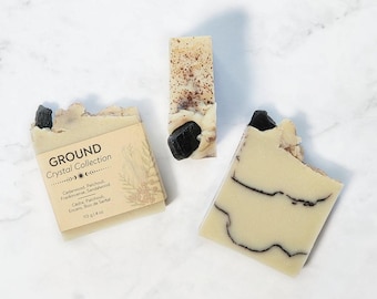 Ground | Natural Crystal Soap | Earthy Grounding | Cocoa Powder | Black Tourmaline | Intention Soap