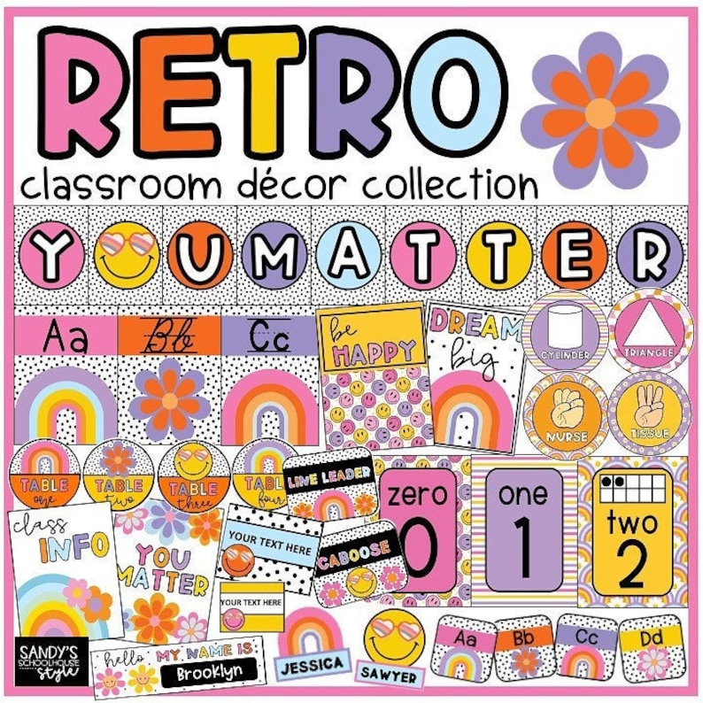 Retro Classroom Decor Collection - Etsy