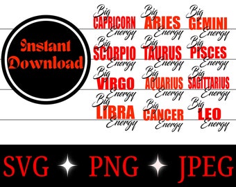 Zodiac Sign SVG Bundle: Astrology Designs (Digital Download)