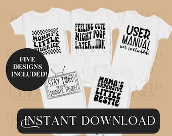 Funny Baby Onesie Bundle Digital Download