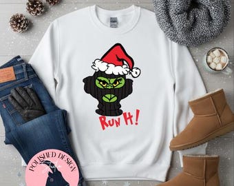Funny Mean One  Christmas PNG | Urban Holiday Hoodie Design (Digital Download)