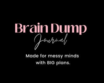 Printable Brain Dump Journal | ADHD Planner for Overthinkers | Mental Health Journal | Canva Editable Template