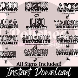 Zodiac University Design Bundle: All 12 Signs (Digital Download)