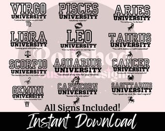 Zodiac University Design Bundle: All 12 Signs (Digital Download)