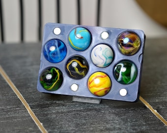 25mm Marbles Organizer, Shooter Marbles, Adjustable Capacity, Strong Magnets Case, Vibrant Colors, 3D Printed
