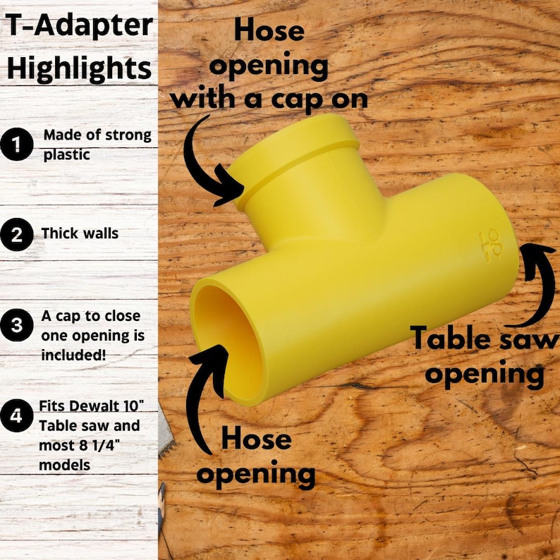 Tadapter for Dewalt Table Saw Dust Port Ultimate Dust Collection, Fits