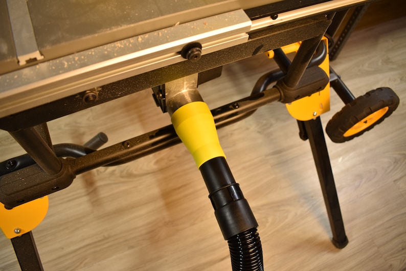 Dewalt 10 Table Saw Dust Port Adapter Cleaner Workspace With a Snug Fit