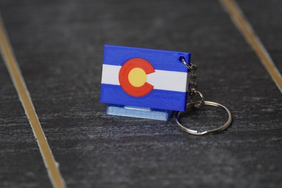 2-Pack Colorado Flag Keychains - Acrylic Key Rings With State Pride Design
