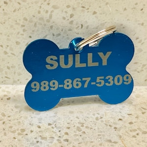 Custom Engraved Bone Pet ID Tag: Personalized Dog and Cat Collar