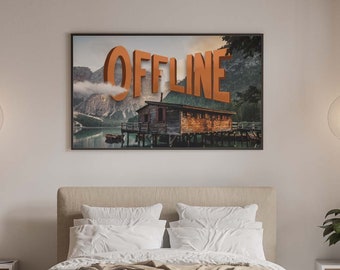 Offline Cabin Poster | Printable Digital Poster | relaxing | wall art | Unique art