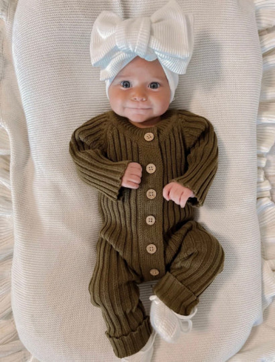 Baby Girl/boy Ribbed Romper Gender Neutral Newborn Outfit Etsy