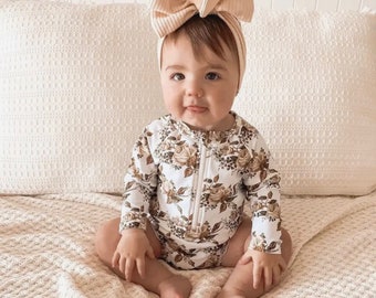 Baby Girl and Toddler Long Sleeve Floral Swimsuit with Ruffles. Perfect for Beach Vacations, Summer and all your Pool Parties!