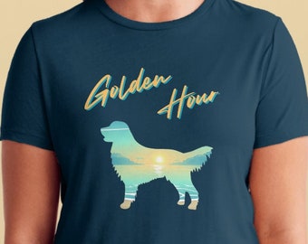 Dog lover gift. Golden Hour. Sunset. Dog Mom. Dog Lover. Golden Retriever Shirt. Lake. Ocean. Sunset Shirt