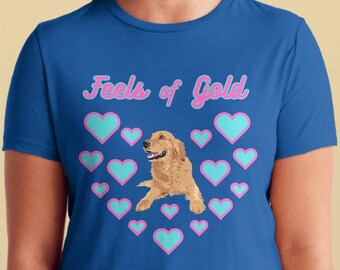 Golden Retriever TShirt. Golden Retriever Mom, Golden Retriever Love, Dog Mom, Hearts, Cute Dog Shirt, Dog Lover, Dog Shirt For Women. Gift