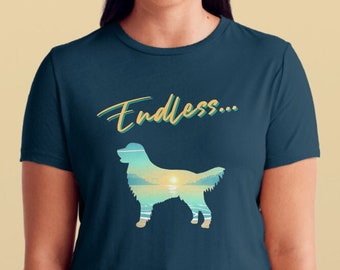 Tshirt gift, dog mom gift, lake life, sunset, golden retriever, endless, retro