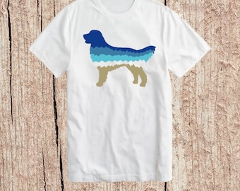 Tshirt gift. Dog Beach. Salty Dog. Golden Retriever Shirt. Dog Lover. Beach Dog. Waves.