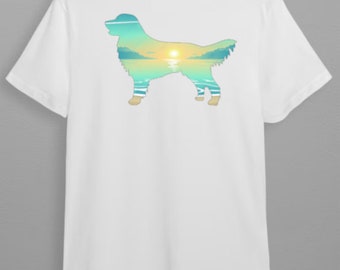 Golden Retriever TShirt. Dog Sunset. Dog Lover. Lake Life. Dog Lover. Dog Mom. Dog Dad. Cute Dog Shirt.