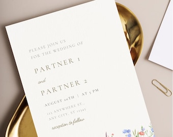 Wildflower Wedding Invite Template