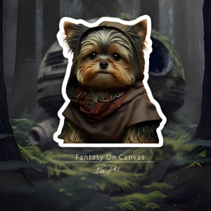 Ewok Yorkie Sticker, Yorkie Decal, Yorkie Gift, Yorkie Water Bottle Sticker, Yorkie Laptop Sticker, Vinyl Sticker, Funny Puppy Sticker