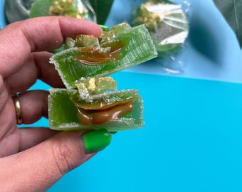 Apple Caramel Crystal Candy: Handcrafted Kohakutou Gem with Edible Gold