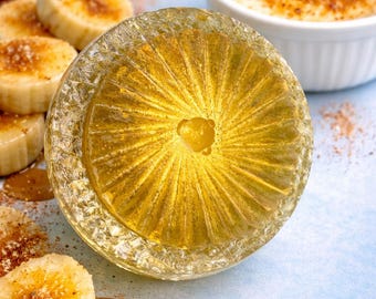 Bananas Foster Stuffed with Brûlée Cream / Stuffed Kohakutou