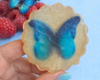 Raspberry Butterfly Crystal Candy | Edible Art Kohakutou