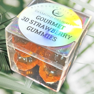 Strawberry Gourmet Gummy cube Candy Bag. Treats TikTok candy gems image 1